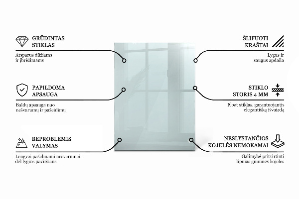 Przezroczysty prostokątny blat na stół