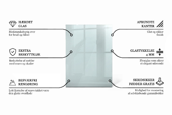 Przezroczysty prostokątny blat na stół