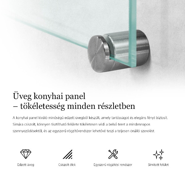 Transparentny panel do kuchni 100x30 cm