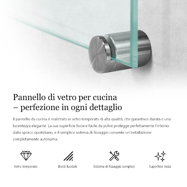 Transparentny panel do kuchni 100x30 cm