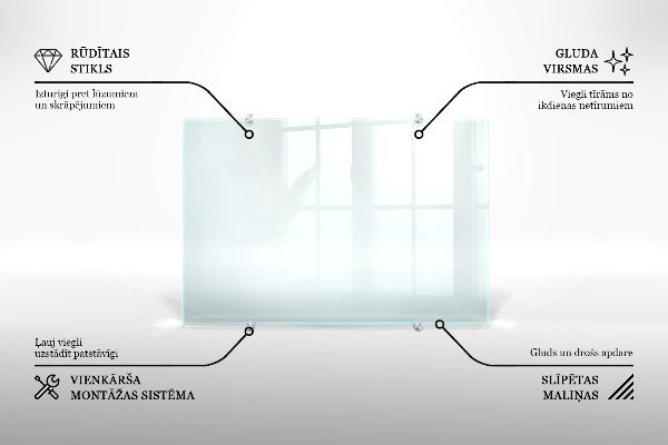 Transparentne szkło do kuchni na ścianę 100x50 cm