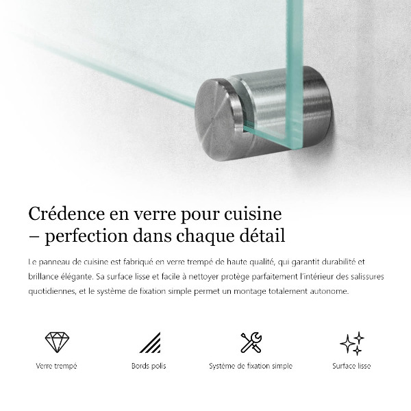 Szkło do kuchni na ścianę transparentne 100x70 cm