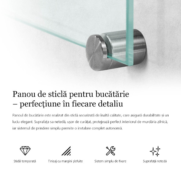 Transparentne szkło na ścianę do kuchni 120x60 cm