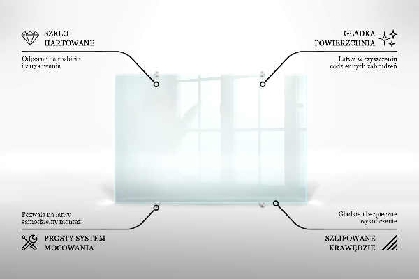 Transparentne szkło na ścianę do kuchni 120x60 cm