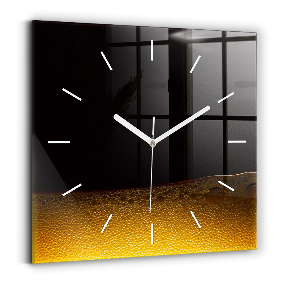 Zegar szklany 30x30 Świeżo wyciskany sok pomarańczowy 
