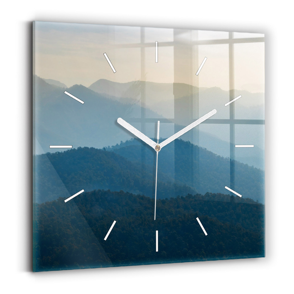 Zegar szklany 30x30 Abstrakcyjny górski krajobraz 