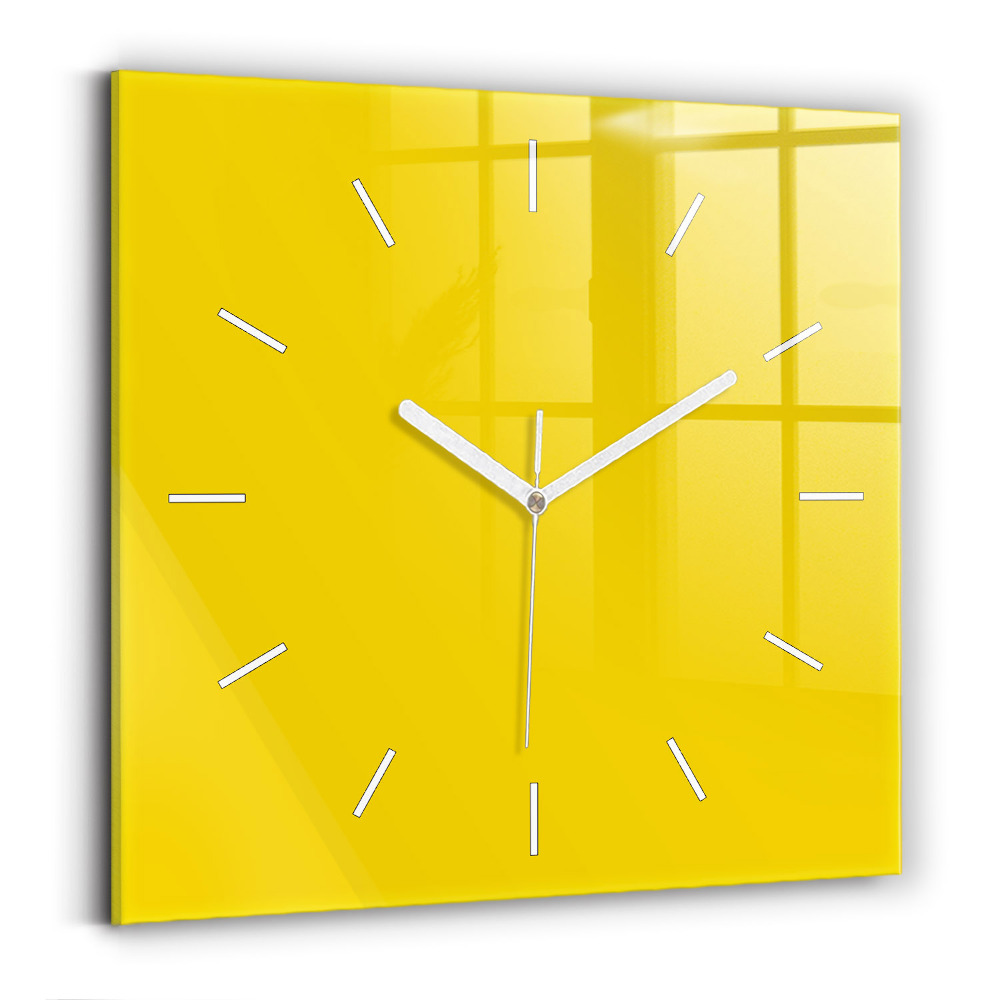 Zegar szklany 30x30 Żółty 
