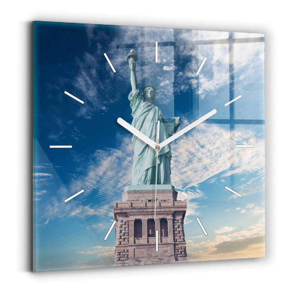 Zegar szklany 30x30 Statua Wolności w Nowym Jorku 