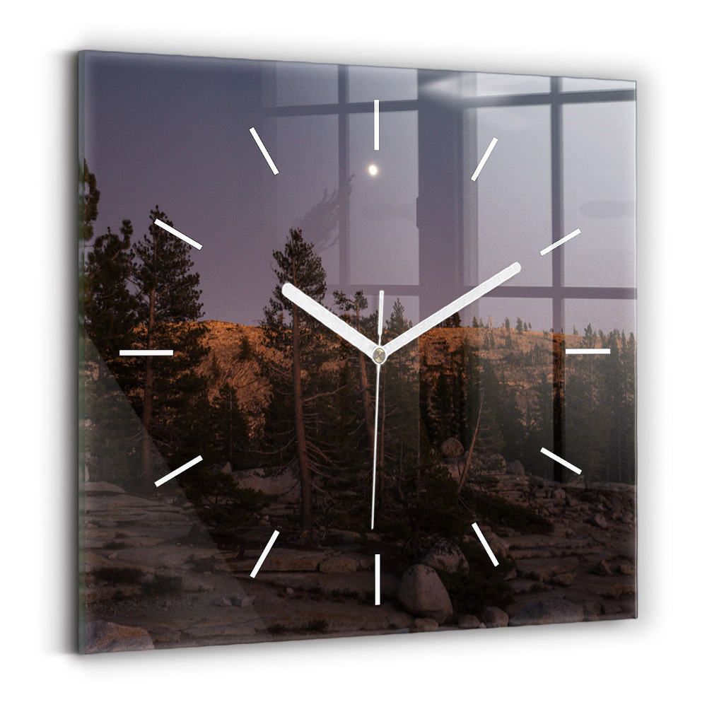 Zegar szklany 30x30 Yosemite - kamienista ścieżka 