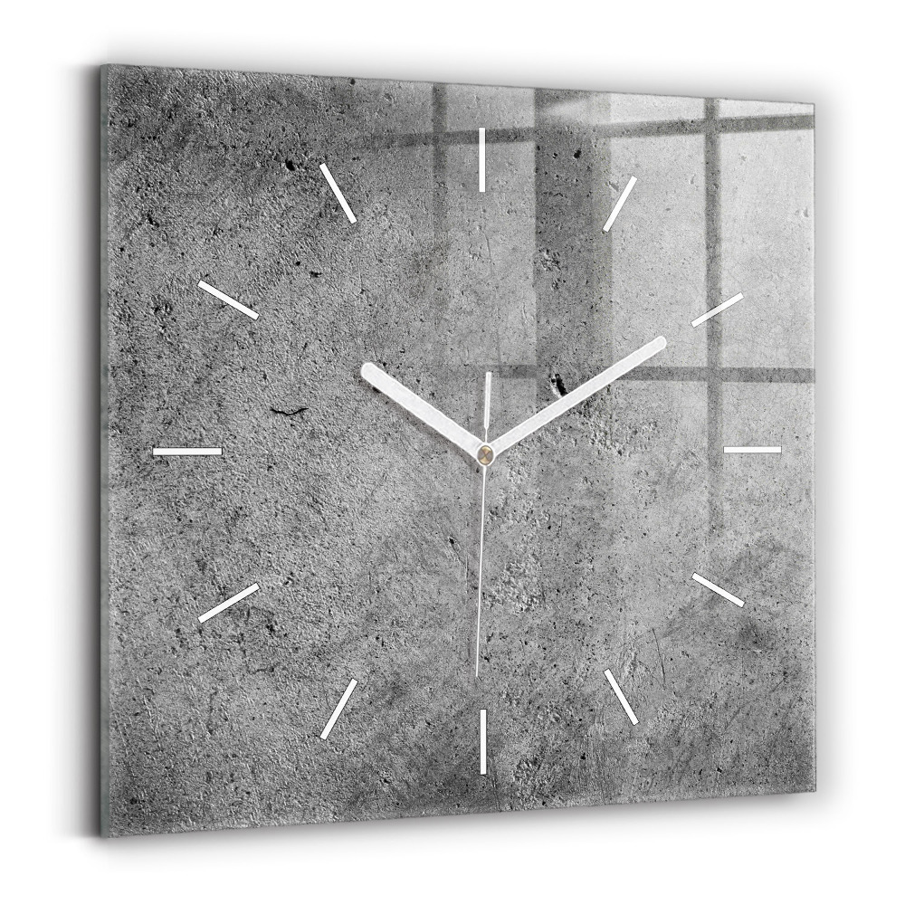 Zegar szklany 30x30 Surowa industrialna ściana 
