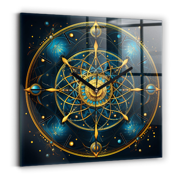 Zegar szklany 30x30 Zegar astrologiczny 