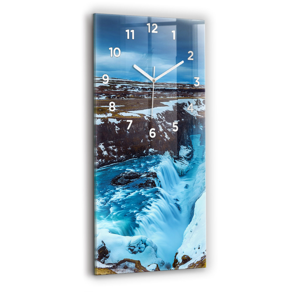 Zegar szklany 30x60 Wodospad Gullfoss 