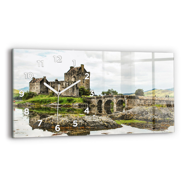 Zegar szklany 60x30 Zamek Eilean Donan 