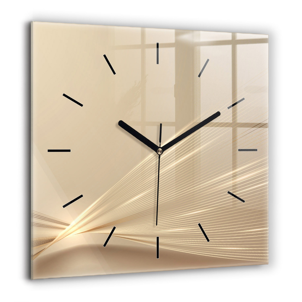 Zegar szklany 60x60 Abstrakcja z elementami światła 