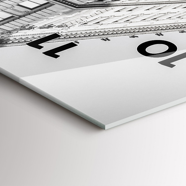 Zegar szklany pionowy Manhattan i taksówki