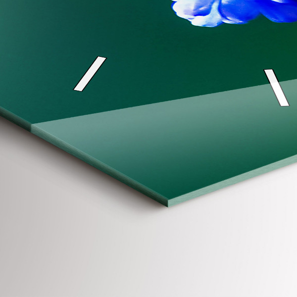 Zegar szklany pionowy Niebieskie kwiaty