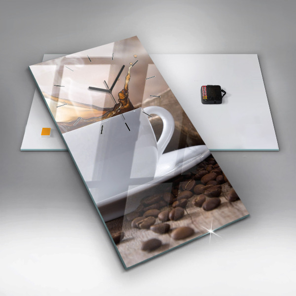 Zegar szklany pionowy Filiżanka kawy