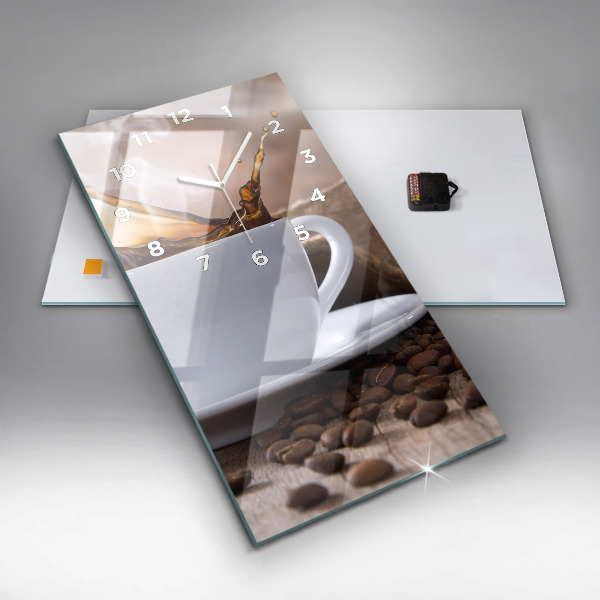 Zegar szklany pionowy Filiżanka kawy