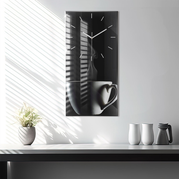 Zegar szklany pionowy Filiżanka kawy