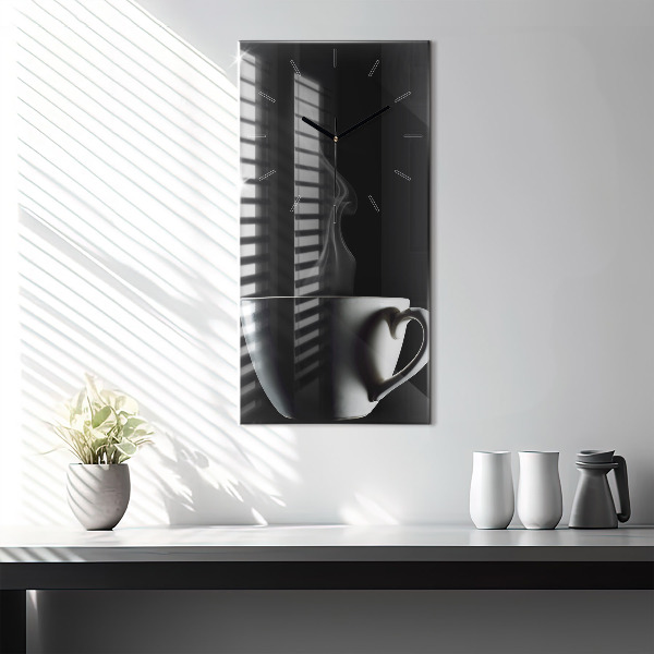 Zegar szklany pionowy Filiżanka kawy