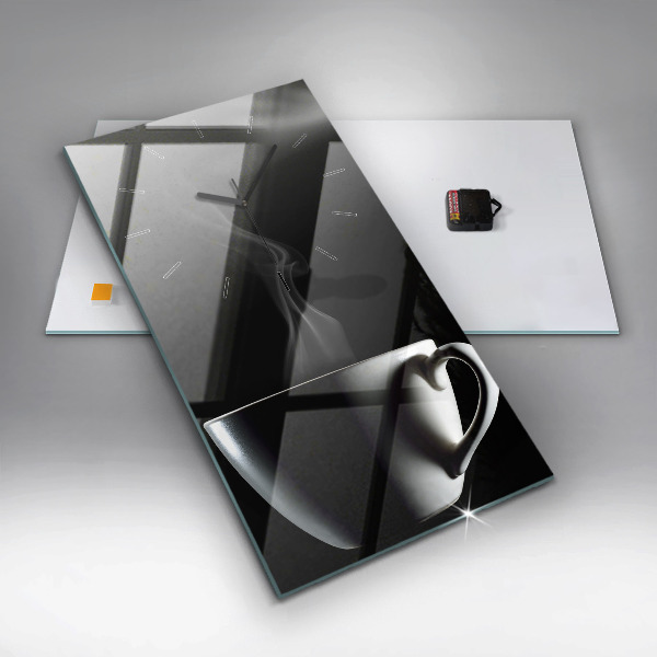 Zegar szklany pionowy Filiżanka kawy