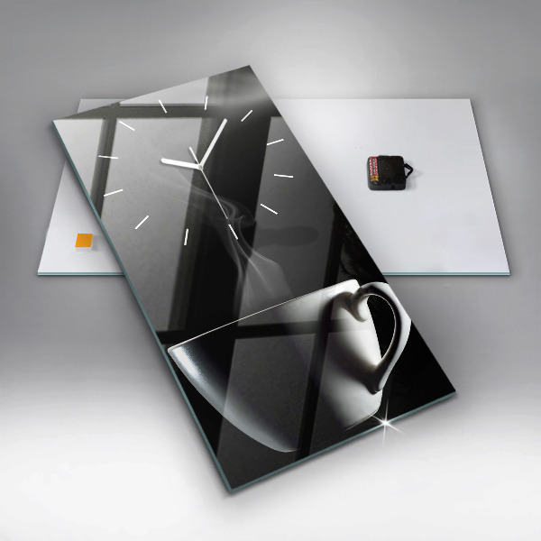 Zegar szklany pionowy Filiżanka kawy