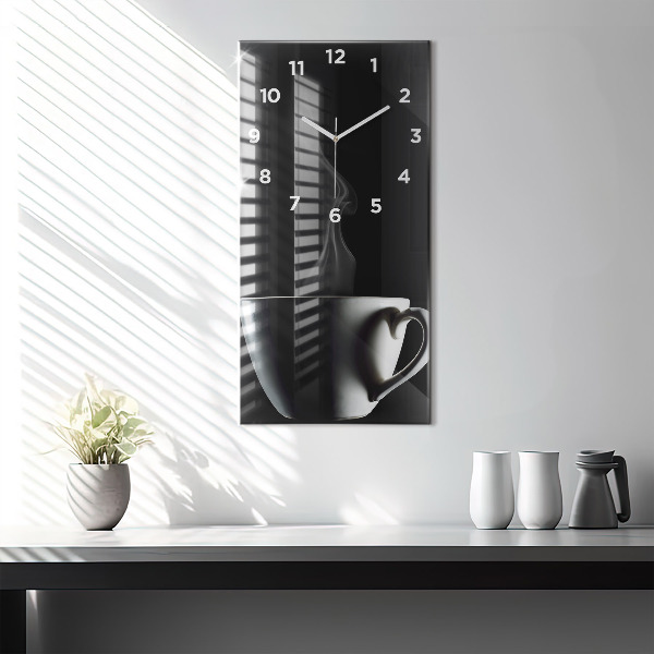 Zegar szklany pionowy Filiżanka kawy