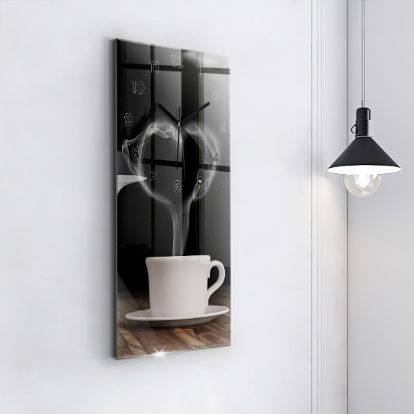 Zegar szklany pionowy Kubek gorącej kawy