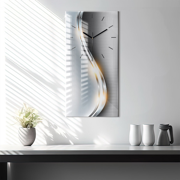 Zegar ścienny pionowy Metalowa abstrakcja