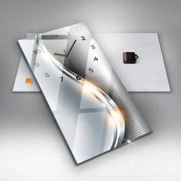 Zegar ścienny pionowy Metalowa abstrakcja