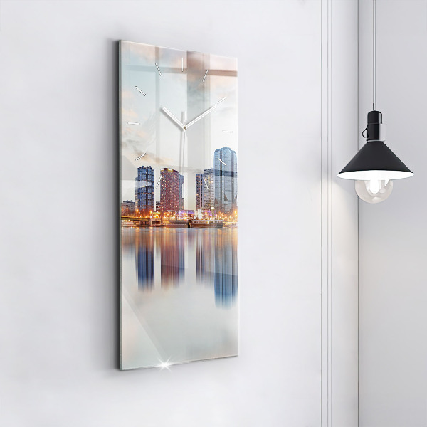 Zegar szklany pionowy Panorama z wieżą Eiffla