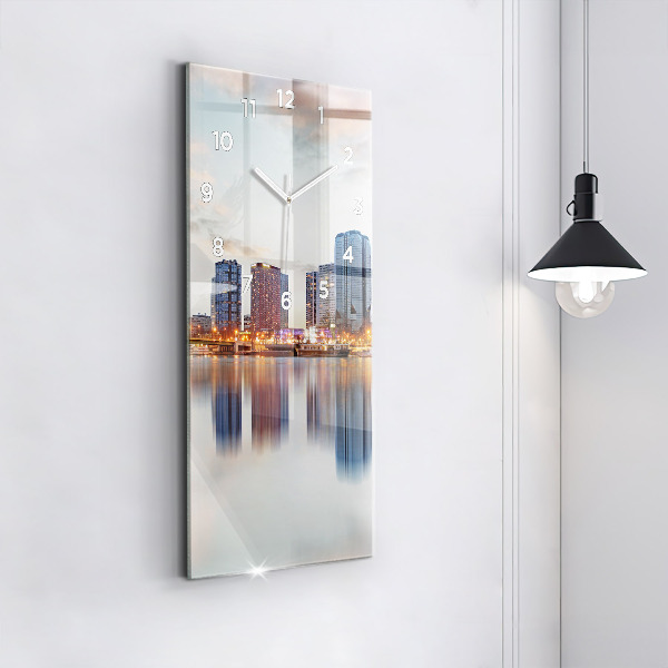 Zegar szklany pionowy Panorama z wieżą Eiffla