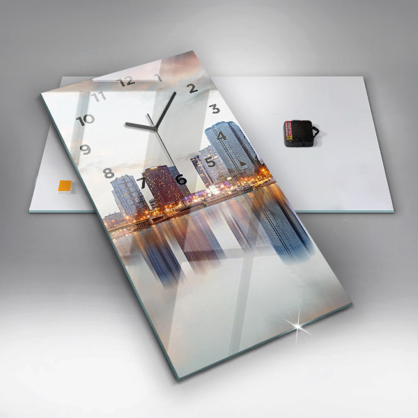 Zegar szklany pionowy Panorama z wieżą Eiffla