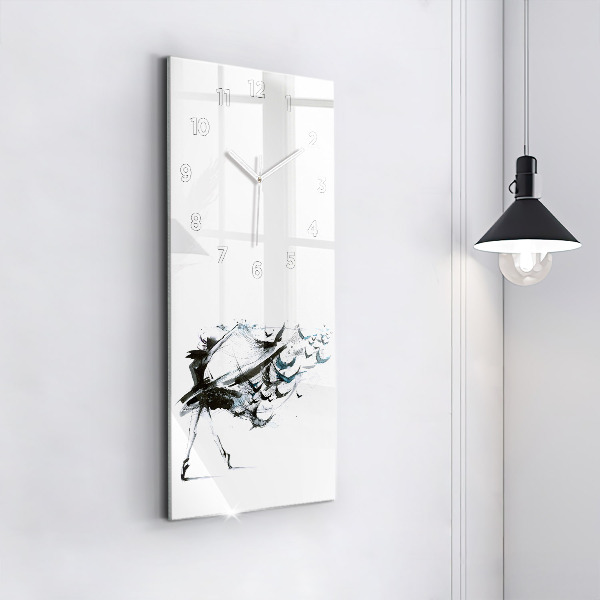 Zegar szklany pionowy Kobieta tańcząca balet