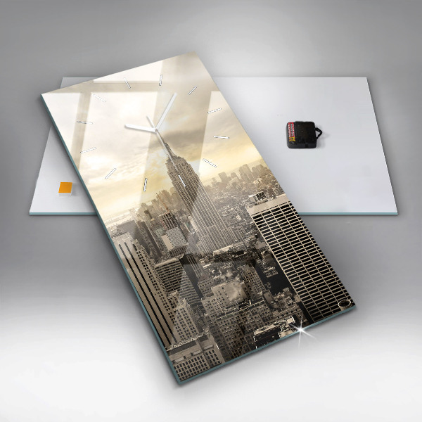 Zegar szklany pionowy Wieżowe w Nowym Jorku