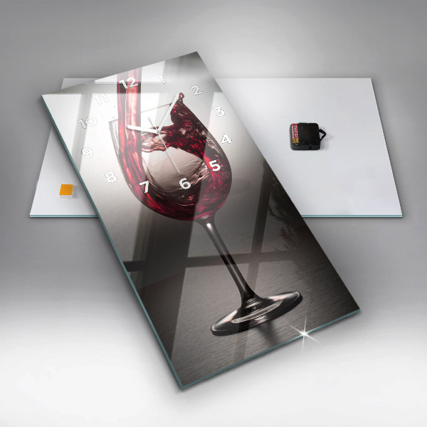 Zegar szklany pionowy Lampka wina