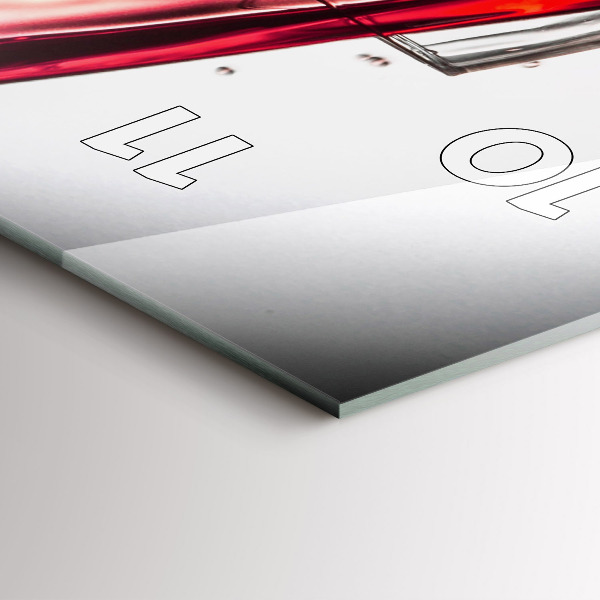 Zegar szklany pionowy Lampka wina