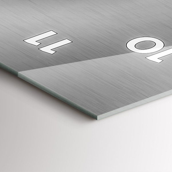 Zegar szklany pionowy Szara abstrakcja metalu