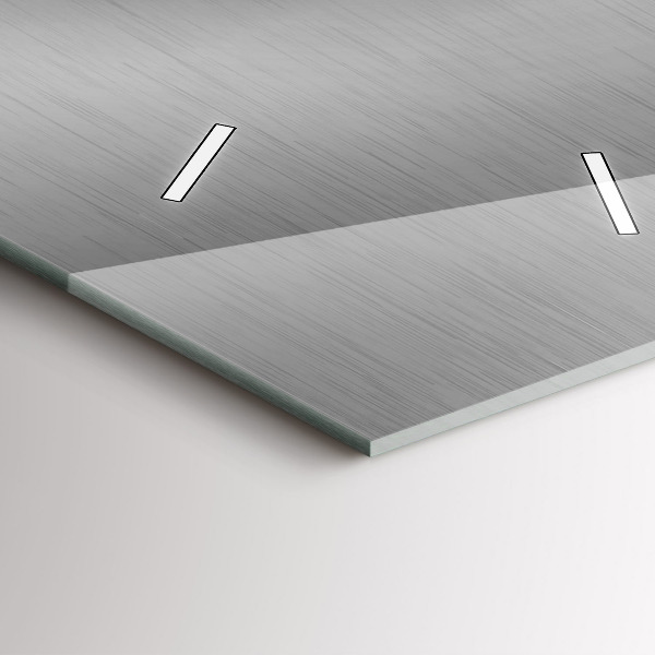 Zegar szklany pionowy Szara abstrakcja metalu