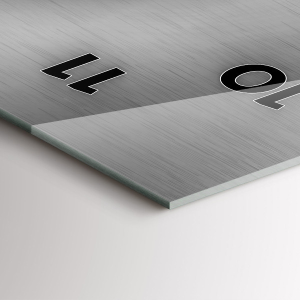 Zegar szklany pionowy Szara abstrakcja metalu