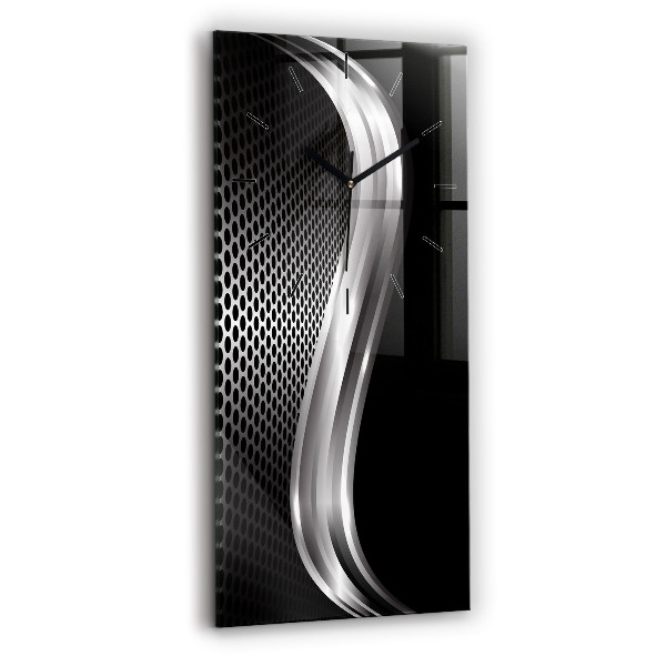 Zegar ścienny pionowy Czarna abstrakcja metalu