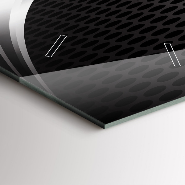 Zegar ścienny pionowy Czarna abstrakcja metalu