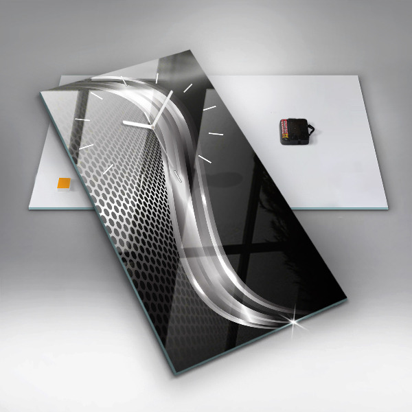 Zegar ścienny pionowy Czarna abstrakcja metalu