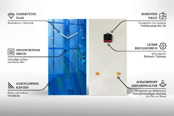 Zegar ścienny pionowy Czarna abstrakcja metalu