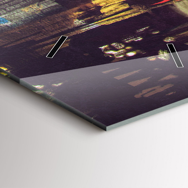 Zegar szklany pionowy Malowane miasto