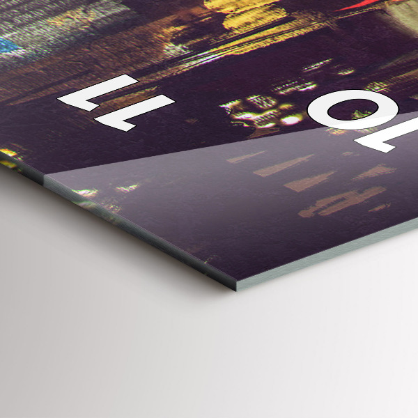 Zegar szklany pionowy Malowane miasto