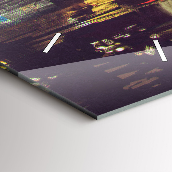 Zegar szklany pionowy Malowane miasto