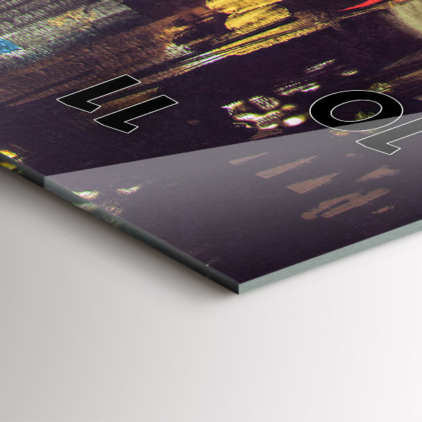 Zegar szklany pionowy Malowane miasto