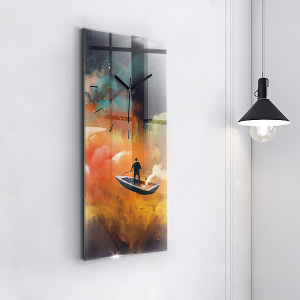 Zegar szklany pionowy Abstrakcyjny obraz