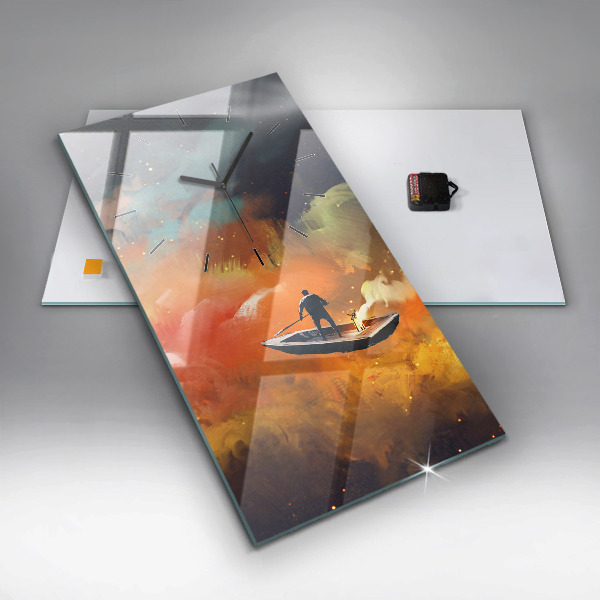 Zegar szklany pionowy Abstrakcyjny obraz